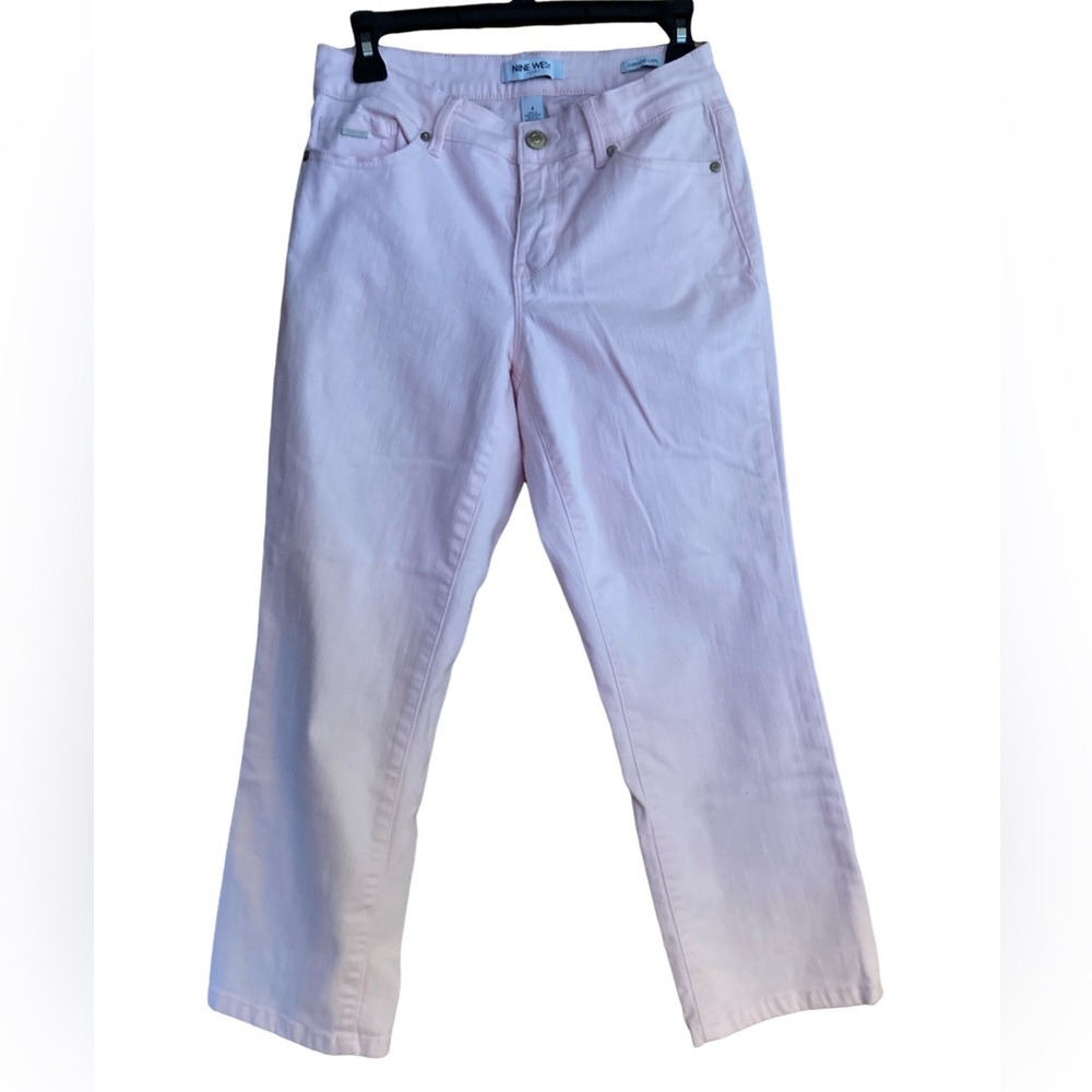 Nine West Chrystie Capri Light Pink Stretch Jeans Size 4 EUC